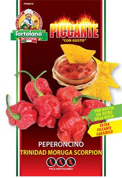 SEMENTI DI ORTAGGI DI VARIETA' STRANE & BUONE IN BUSTINE PER USO HOBBYSTICO (Peperone Trinidad Moruga Scorpion)