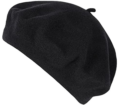 Van Der Rich ® - Französische Klassische Baskenmütze Barett - Damen (Schwarz, One Size)