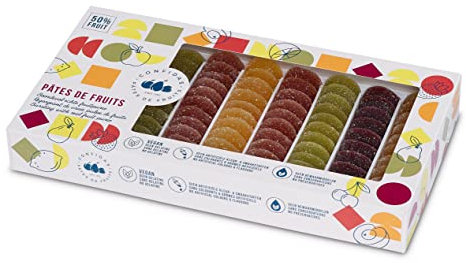 Pâtes de fruits en Pastilles 1 Kg, saveurs (Abricot, Cassis, Fraise, Citron, Poire)