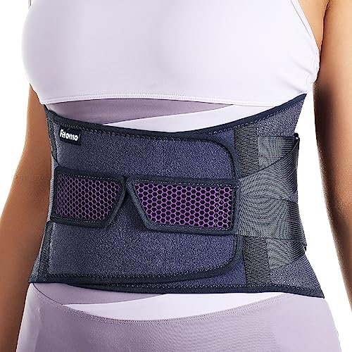 Fitomo Faja Lumbar Mujer Adjustable, Aliva Dolor Espalda como Ciática, Disco Herniado, Escoliosis, Faja Ortopedica con 7 Varillas para Descompresión Trabjo Deporte, Corrector de Postura