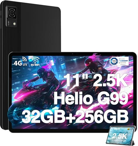 DOOGEE T30 Ultra Tablette Android 14 11 Pouces 2.5K Full HD 2560 * 1600 /MTK Helio G99 2.2 GHz,32GO RAM+256GB ROM(2TB)/8580mAh/18W/20MP/Hi-Res/GPS/Face ID