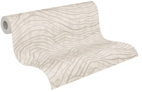 A.S. Création designtapet 3D-utseende vitt silver – jade väggtapet 395072 – högkvalitativ fibertapet med metallisk effekt – 10,05 m x 0,53 m – tillverkad i Tyskland