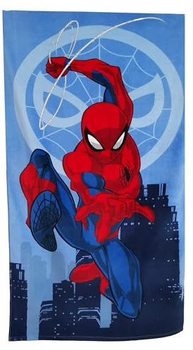 Jerry Fabrics Toalla de baño infantil, toalla de playa, toalla de ducha para niños, 100% algodón, 70 x 140 cm (Spiderman)