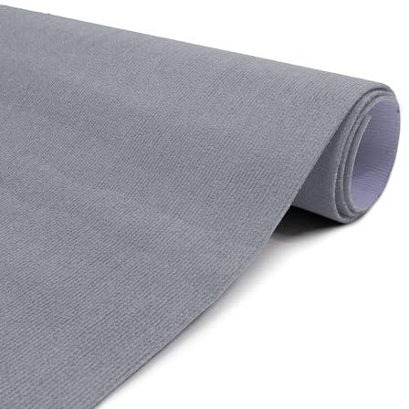 ANRO Bodenmatte selbsthaftend Teppich Läufer Matte Meterware selbsthaftender Bodenbelag rutschfest anpassbar Größe 100x100cm Grau