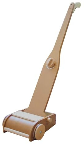 Kinder Staubsauger, Magnetischer Kinder-Putzwagen aus Holz, Spielzeug für Haushaltsarbeiten, 2 Farben (braun / Natur)