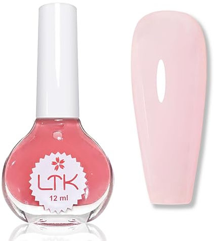 Jelly Nail Polish - Translucent Milky Rose Pink Varnish, Quick Dry, No Bake, Long Lasting Sheer Clear Polish for Women's Nail Art