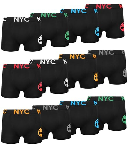 Lakpoau Boys Boxer Shorts 12 Pack Boy's Boxers Underwear Cotton Boys Boxers with Elastic Waistband - Boxer Briefs Underpants 9-10 Years, UN4