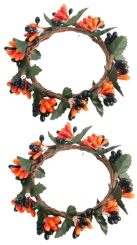 Cabilock Aros para Velas Cónicas Coronas De Velas Decoración Circular para Otoño Decoración De Mesa para Pascua Accesorio De Hogar