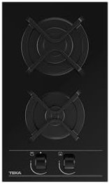 TEKA Placa de Gas Butano, 30 cm, 2 Quemadores, Superficie de Vidrio Templado, Mandos Frontales Ergonómicos, Seguridad por Termopar, Sistema Fast-Click, Modelo GBC 32000 KLB