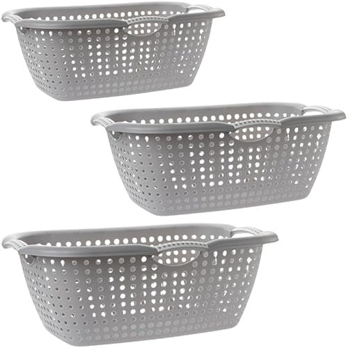 Set di 3 vasche per la biancheria: 3 manici, 20 litri, cesto portabiancheria 60 x 24 x 40 cm, perfezione nel dettaglio!