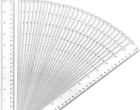 ZOENHOU 30 stycken linjaler 30 cm genomskinlig, PS-plastlinjal med metrisk och tumskala, dubbelsidigt mätverktyg för skola, kontor, teckning, hållbar och halkfri