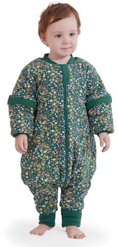 Mosebears Saco de Dormir para bebé - 2.5 TOG Saco de Dormir de Algodón Unisex para Bebés,con Mangas extraíbles