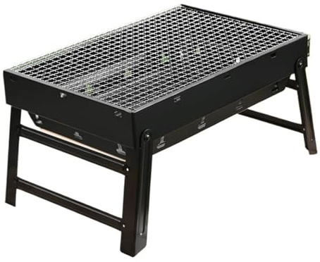Estufa de barbacoa portátil con parrilla plegable, estufa de carbón sin humo, ideal for acampar al aire libre y hacer picnics.(43x29cm)