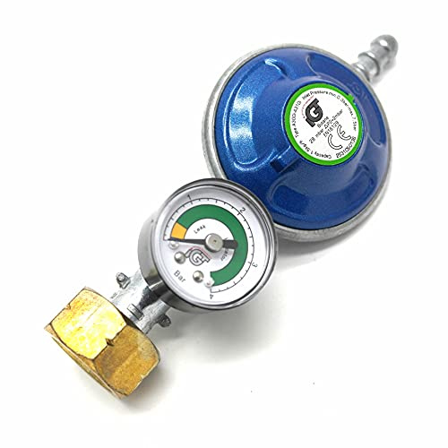 Butane gas regulator with pressure gauge for Calor 4.5 kg Dumpy