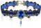 AILUOR Gotisch Kropfband Schwarz Spitze Kropfband, Punk Rock Vampir Zubehör Gothic Retro Lolita Perlen Hochzeit Party Handmade Gothic Schmuck für Frauen Halloween Halskette (Blau)