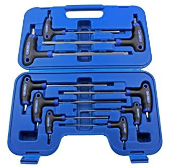 US PRO 9 Piece T Handle Hex/Allen Key Screwdriver Ball End Set 2mm to 10mm 1612