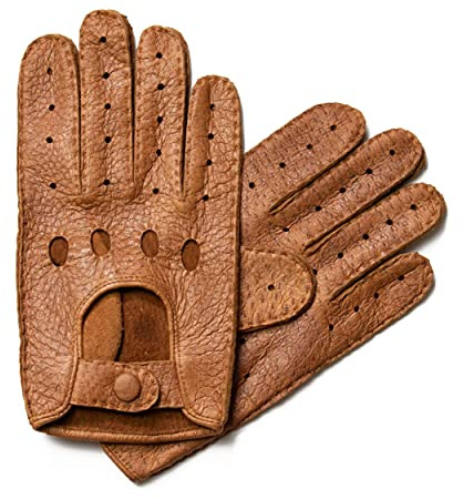 Hand Gewand by Weikert Guanti da auto in pelle peccary, sfoderati, cuciti a mano, guanti da automobilista con dita, guanti da auto in Pekari, uomo/donna, Sughero, 8