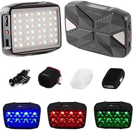 Falcon Eyes F7 Mini RGB On Camera Led Video Light,5W TLCI/CRI 96+,HSI/RGB/LEE/Rosco/FX Lighting Mode,Magnetic,App Control with Honeycomb and Magic Arm