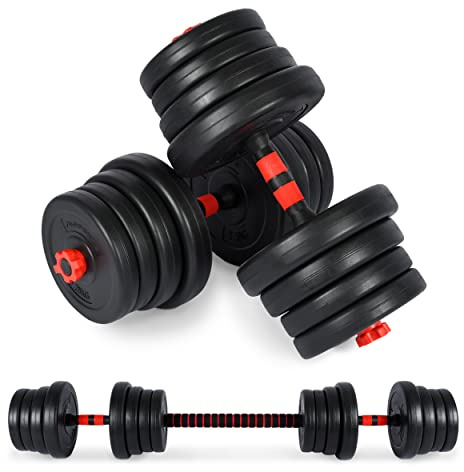MSPORTS Hantelset Premium 2-in-1 (Kurzhanteln + Langhantel) – verstellbar 40 kg, mit Verbindungsstahlrohr & Sternverschlüssen – Ideal für Home-Gym, Krafttraining & Muskelaufbau