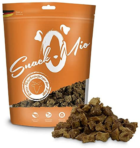 SnackOMio – Premium Hundesnack – krosse Fleischwürfel von der Ziege, getreidefrei, 1er Pack (1 x 125g)
