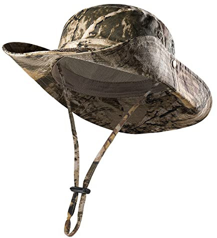 WTACTFUL Baumwolle Sonnenhut Herren UV Schutz Fischerhüte Faltbar Anglerhut Sonnenschutz Hut Outdoor Sommerhut Wanderhut Camping Reisen Angeln 04
