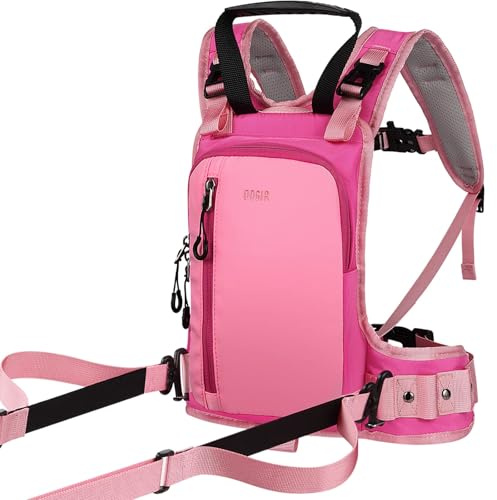 CAMOMAX Ski Harness for Kids: Adjustable Kids Ski Harness with Training Leash for Safe Learning and Speed Control,Perfect for Teaching Balance and Turns (Pink)
