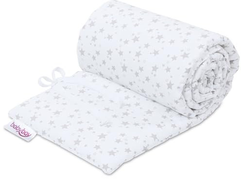 babybay Nestchen Piqué passend für Modell Boxspring XXL, weiß Sterne perlgrau