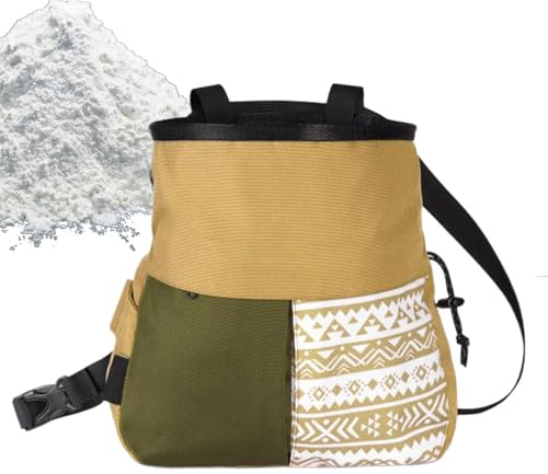 Sac à magnésie d'escalade – Seau à craie d'escalade – Pochette à poudre de magnésium avec large ouverture pour entraînement, levage, tennis, baseball, gymnastique, intérieur et extérieur