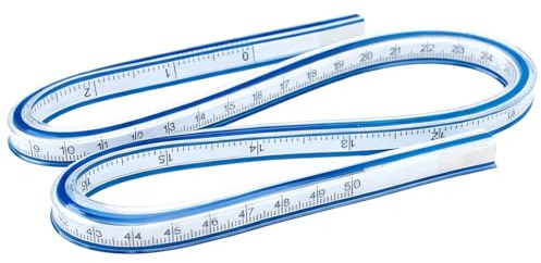 DOKRIN Lineale 1 flexibles Kurvenlineal, 50 cm flexibles Lineal, Nählineal, flexibles Kurvenlineal, verformbares Kurvenlineal, verformbares Lineal für technisches Zeichnen oder Kurvenschneiderei