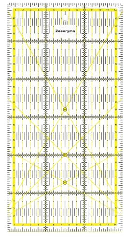 Zeeorymn Règle Patchwork 15 x 30 cm,Règle Omnigrid Transparente,Règles De Couture avec Graduation Claire en cm et Indications d'Angle,Idéal pour Coupe Précise pour Quilting, Couture, DIY et Patchworks