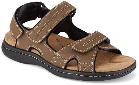 Dockers Mens Newpage Outdoor Sport Sandal Memory Foam, Dark Tan, 7 M