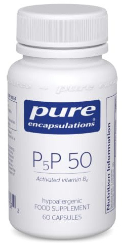 Pure Encapsulations P5P 50 - Activated Vitamin B6 - Pyridoxal-5'-Phosphate Tiredness and Fatigue Supplement - 60 Capsules
