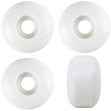 RaceBon Roues de Skateboard 52mm Dureté 95A Roulements et entretoises 608 Ensemble de 4 (White)