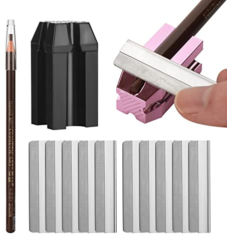 ATOMUS 2 st 4 i 1 ögonbryn makeup vässare 10 st ögonbrynstrimmer ögonbryn penna set för smink och mikroblad ögonbryn