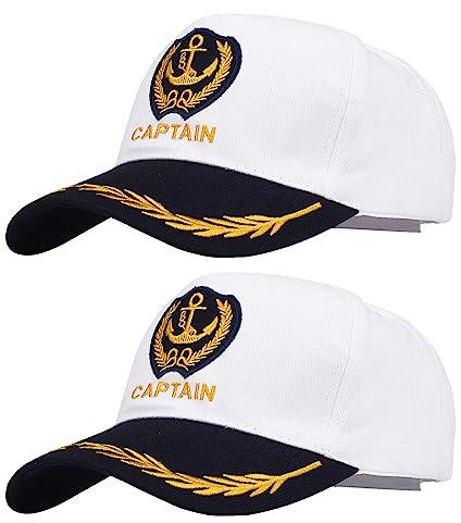 NAUZE 2 Pieces Captain Hat Baseball Cap Sailor Hat Halloween Costume Accessories Captain Cap for Men Women