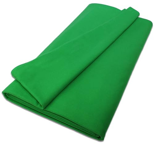 B1 Bühnenmolton Meterware – Molton-Vorhang aus Baumwolle, Blickdicht, idealer Studiohintergrund für Film und Foto, Green-Screen – 3 m, 300 g/m2, Grün