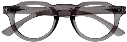 OPULIZE RIO Brille mit Blaulichtfilter - Oben Abgeflachter Rahmen - Grau - Damen & Herren - Federscharniere - B53-7