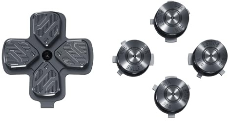 eXtremeRate Boutons Dpad ABXY Métal Compatible avec ps5 Manette, Boutons Dpad ABXY Métal de Remplacement pour ps5 Manette, Noir