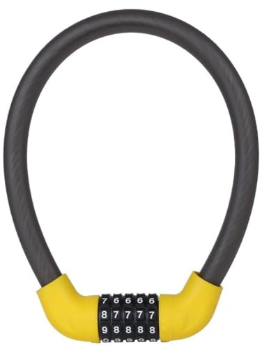 LSHIJI Fahrradschloss Fahrrad-Zahlenschloss, universeller 5-stelliger Code, MTB-Fahrrad-Sicherheits-Zahlenschlösser, Motorrad-Roller, Anti-Diebstahl-Vorhängeschloss Bike Lock(Yellow 17.2x570mm)