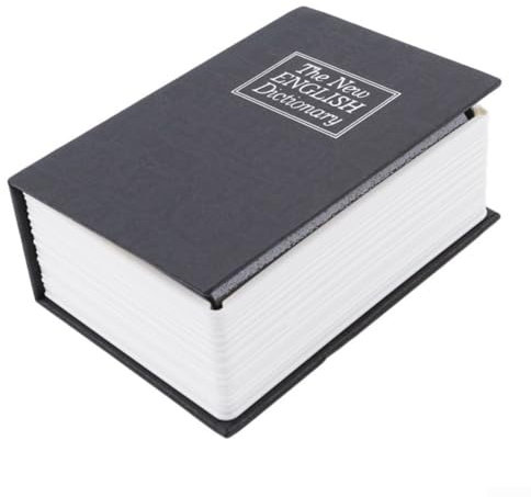 Sicherer Buch-Safe in Buchform, leichter Buchtresor mit Zahlenschloss, Schutz, Aufbewahrung für wertvolle Gegenstände für Zuhause, Büro und Reisen (schwarz)