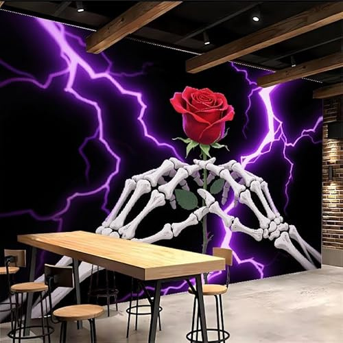 Sfondo Murale Xxl 300x210cm Rosa Gotica carta da parati tessuto non tessuto Orrore Fantasy Decorazione 3D su tela pittorica, senza interruzioni, per la parete principale della casa
