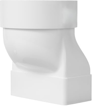 Repa Market 120 x 60 mm, connettore rettangolare per tubo di ventilazione rotondo, 100 mm, in plastica ABS, per tubi tondi, riscaldamento, raffreddamento, canale di ventilazione piatto/rotondo, tubo