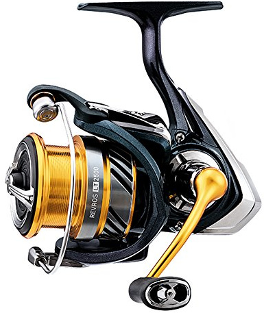 Daiwa REVLT2500 Revros Lt Spinnrollen, 5,3:1 Übersetzung, 101,3 cm Abholrate, 10 kg max. Zugkraft, beidhändig tragbar, schwarz
