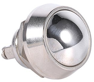 Interruptor de botón momentáneo, plata resistente 12mm momentáneo basculante domo alto interruptor de bloqueo impermeable interruptor de botón de metal
