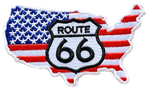 ecusson route 66 carte us usa moto biker choper eagle thermocollant 10x6cm patche badge