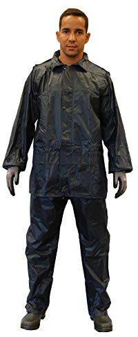 Gahibre Traje de Agua Completo | Chubasquero Plegable y Ligero | Traje Impermeable de Trabajo | Impermeable Pantalón y Chaqueta | Color Azul, Talla XL