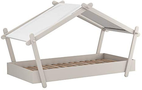 Demeyere Collezione Lodge Letto per 1 Persona, Formato Cabina Tipi, per la Cameretta del tuo Bambino, Grigio Chiaro, L 102.2 cm x P 223.2 cm x H 129.7 cm