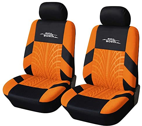 autoyouth Car Seat Covers, Universal Fit, Complete Set, Car Seat Protector, Car Seat Accessories, 4 Pieces, Orange