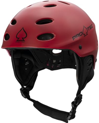 Pro-Tec Ace Wake Wakeboarding Helmet, Ideal for Wakeboarding, Kayaking, Whitewater Rafting or Kite Surfing, – Medium – Red Matte