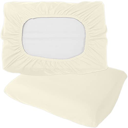 Nurtextil24 Nackenstützkissen Bezug 30x50cm 40x60cm Baumwolle Gesundheitskissen Überzug Universal Spannbezug Creme 40 x 60 cm
